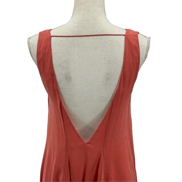 155. Tobi Blush Pink Lace Up Tie Neck Cut Out Back Fit & Flare Dress Small - Picture 5 of 11